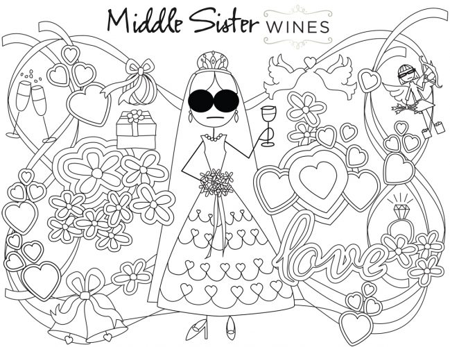 Middle Sister Drama Queen "Bride" Coloring Page