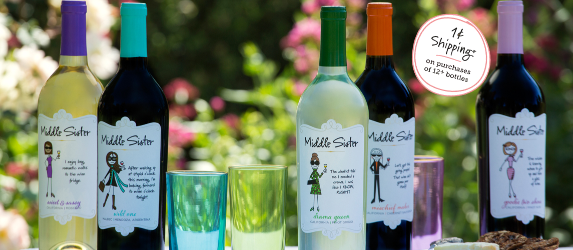  Shop Middle Sister Wines Online - 1 cent shipping on 12+ bottles